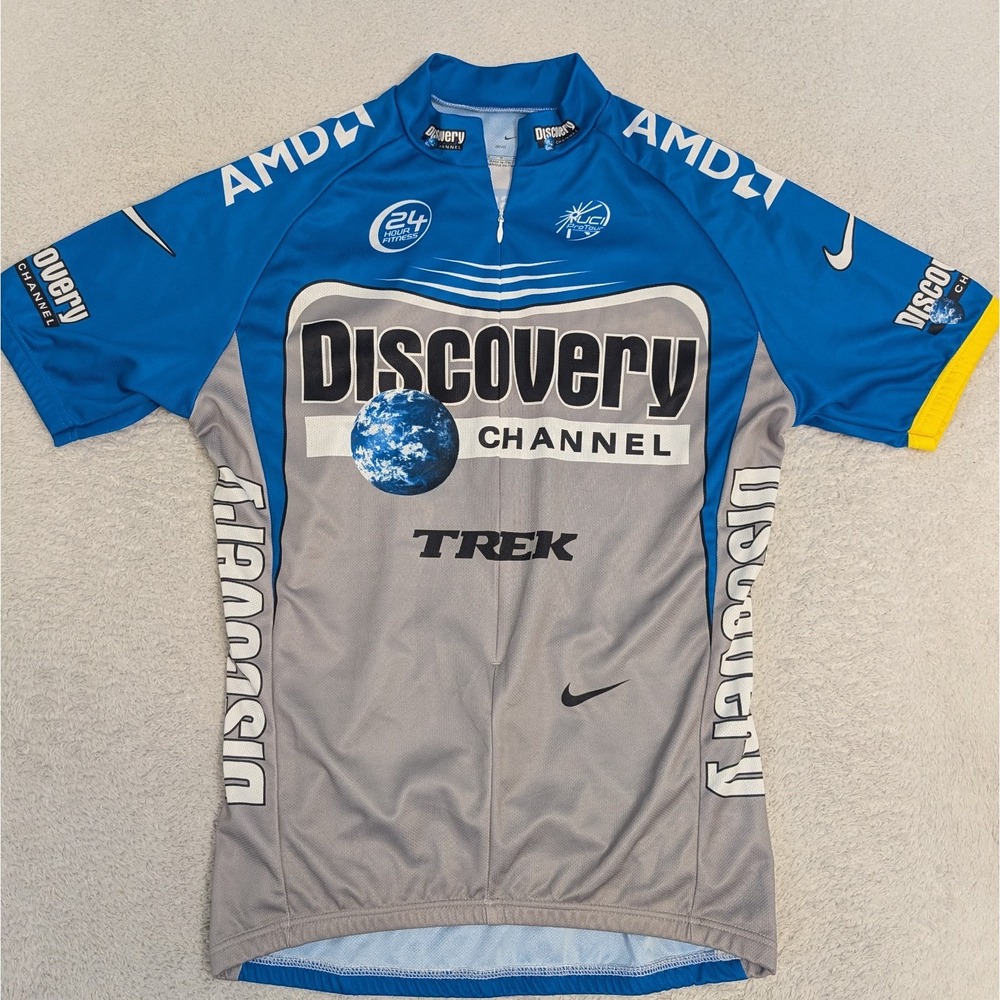 Men's Nike Discovery Channel‎ Cycling Jersey Trek Team Big Logo Size Medium